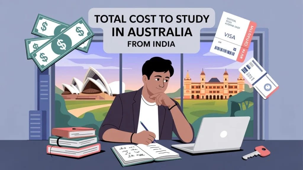 Total cost to study in Australia from India